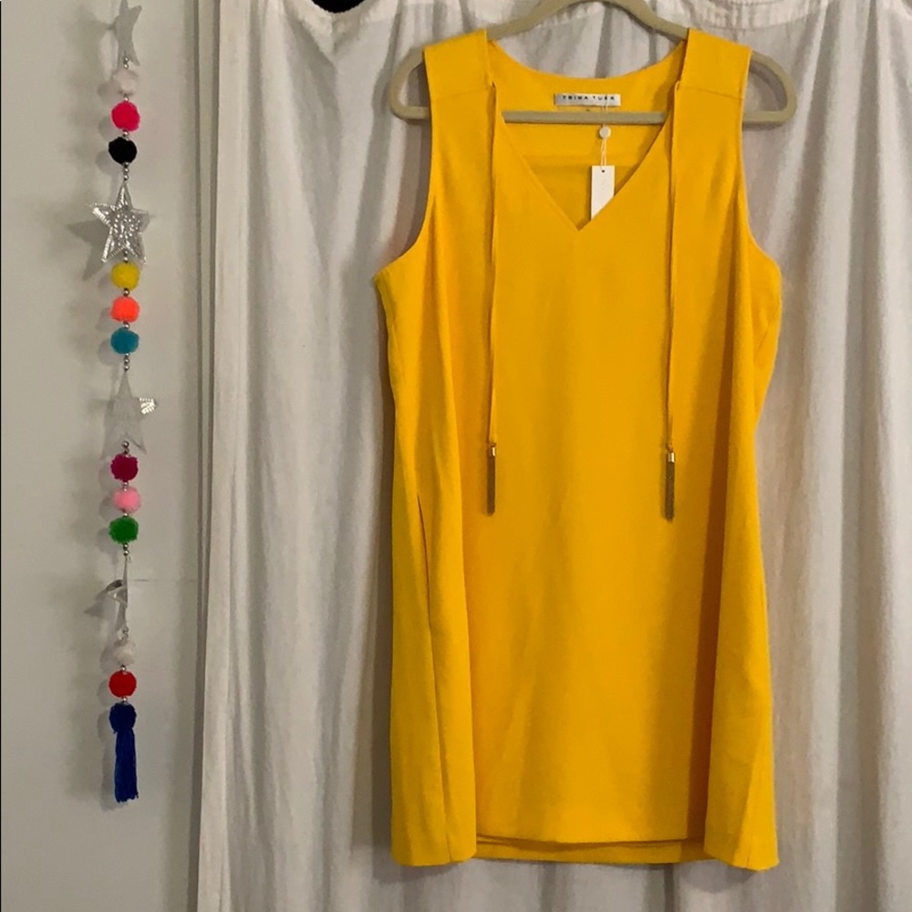 Trina Turk golden yellow dress with pockets